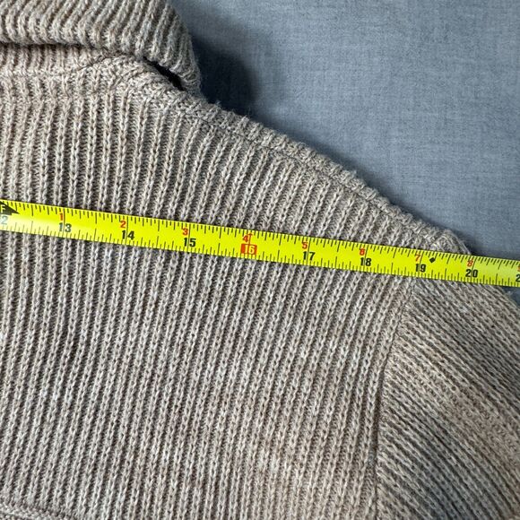 Vintage London Fog Zip Up Chunky Knit Sweater Cardigan Mens Large Grandpa USA - Picture 6 of 11